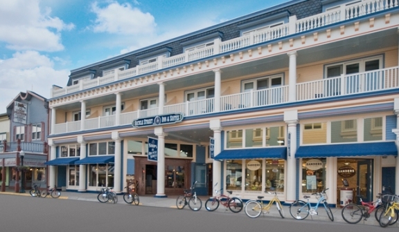 exterior of Bicycle Street Inn, Mackinac Island, Michigan